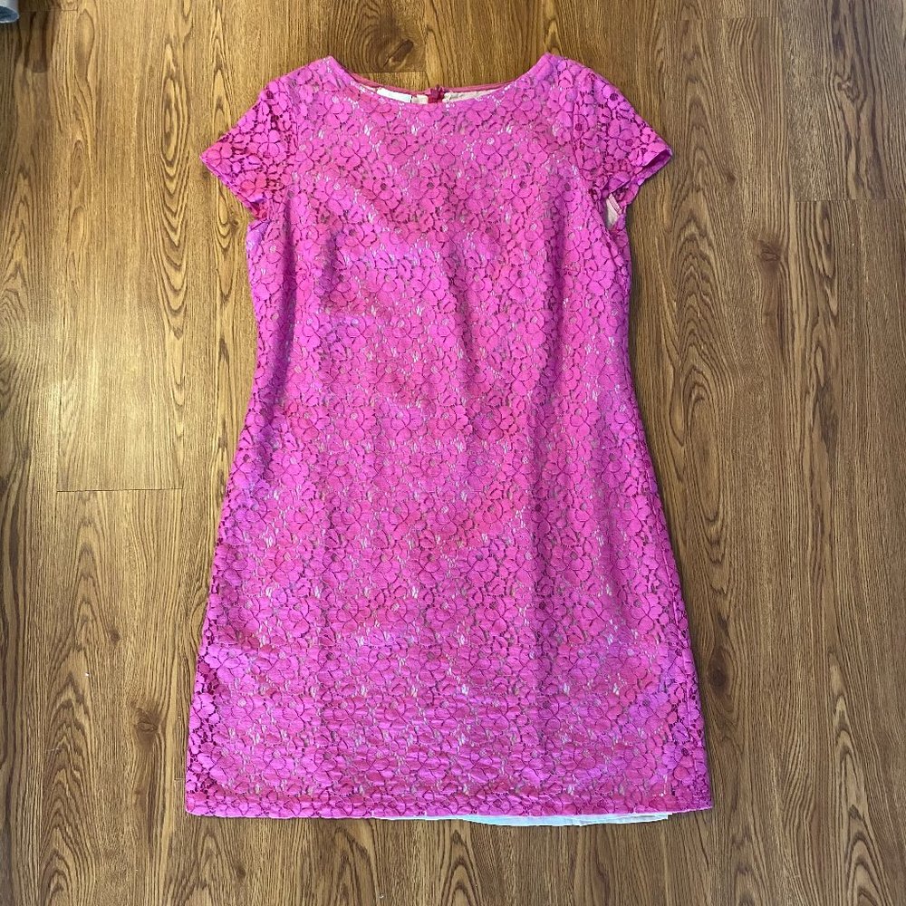 Donna Morgan Lace Sheath Dress Hot Pink 12